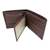 Jacaru 5786 Mens Kangaroo Leather Flap Wallet - Bi-Fold with Coin Pocket (12 x 9.5cm)
