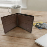 Jacaru 5789 Kangaroo Leather Credit Card Wallet - Brown (Slim Card Holder & Gift Box)