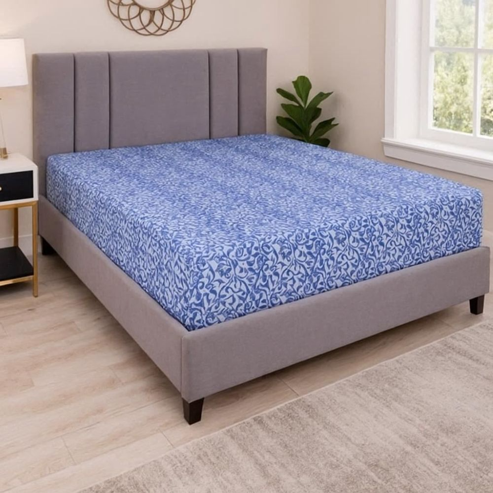 King Comforter Full Set w/ Fitted Sheet, 4 Pillow Covers & Comforter - Blue (6 Piece Set)