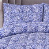 King Comforter Full Set w/ Fitted Sheet, 4 Pillow Covers & Comforter - Blue (6 Piece Set)