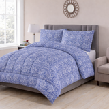 King Comforter Full Set w/ Fitted Sheet, 4 Pillow Covers & Comforter - Blue (6 Piece Set)