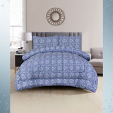 King Comforter Full Set w/ Fitted Sheet, 4 Pillow Covers & Comforter - Blue (6 Piece Set)