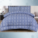 King Comforter Full Set w/ Fitted Sheet, 4 Pillow Covers & Comforter - Blue (6 Piece Set)