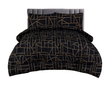 King Comforter Full Set w/ Fitted Sheet, 4 Pillow Covers & Comfofter - Geometric Black (6 Piece Set)