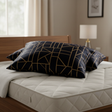 King Comforter Full Set w/ Fitted Sheet, 4 Pillow Covers & Comfofter - Geometric Black (6 Piece Set)
