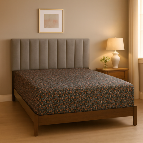 Queen Comforter Full Set w/ Fitted Sheet, 4 Pillow Covers & Comfofter - Flowers (6 Piece Set)