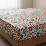 Queen Comforter Full Set w/ Fitted Sheet, 4 Pillow Covers & Comforter - Flowers (6 Piece Set)