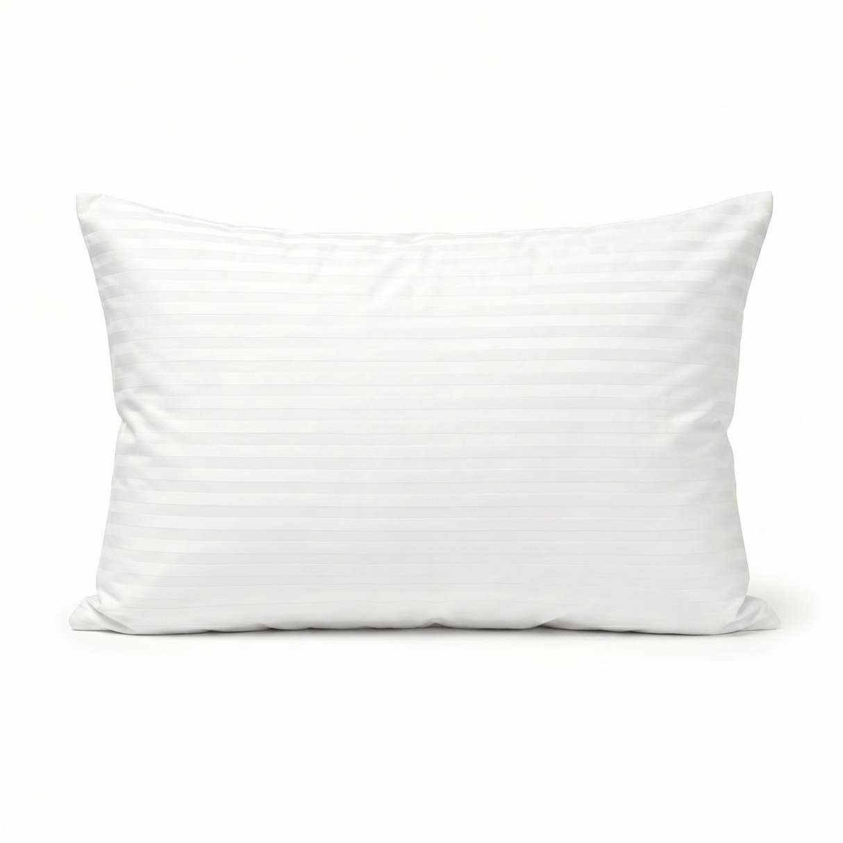 1x 800gsm Premium 100% Cotton Pillow w/ Cover - Standard Striped White (48x74cm)