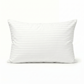 1x 800gsm Premium 100% Cotton Pillow w/ Cover - Standard Striped White (48x74cm)