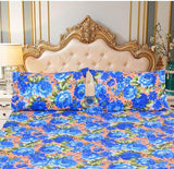 King Luxury 100% Cotton Flannelette Fitted Bed Sheet & 2 Pillow Case Combo Set