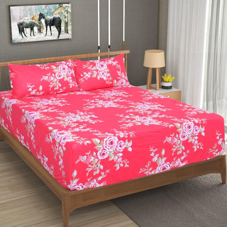 King Luxury 100% Cotton Flannelette Fitted Bed Sheet & 2 Pillow Case Combo Set