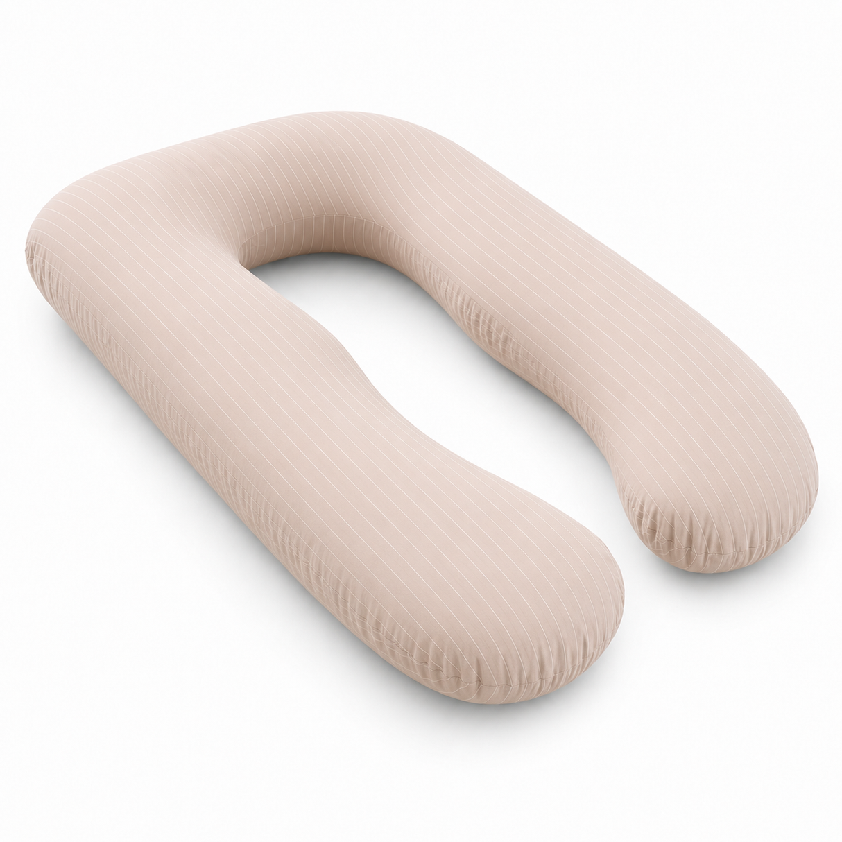Maternity Pregnancy Body Support Pillow U-Shape Nursing Cushion (80x140cm) in Beige Stripe