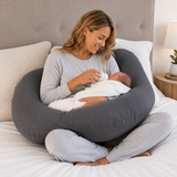 Maternity Pregnancy Body Support Pillow U-Shape Nursing Cushion (80x140cm) in Grey
