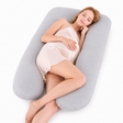 Maternity Pregnancy Body Support Pillow U-Shape Nursing Cushion (80x140cm) in Mushroom