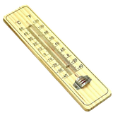 WOODEN THERMOMETER Indoor Outdoor Glass Wall Hanging Room Sensor -  Natural