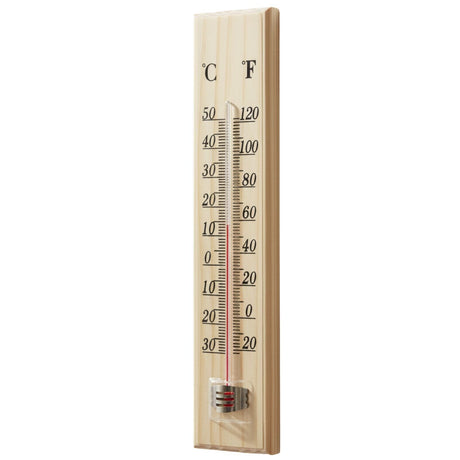 27cm Wooden Thermometer Indoor Outdoor Glass Wall Hanging Room Sensor Jumbo - Wood