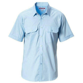 5x GPI Corporate Mens Short Sleeve Shirt Bulk - Blue (Permanent Press)