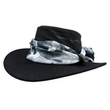 Jacaru 1023 Horizon Womens Vegan Leather Breeze Hat with Scarf - Mesh Crown (Made in Australia)