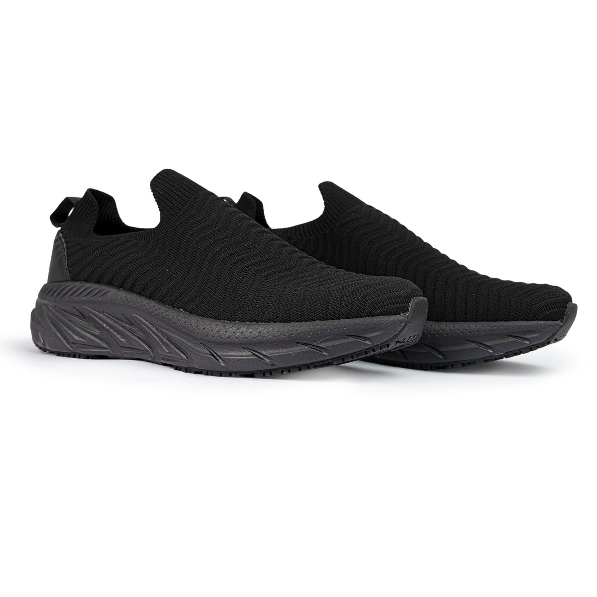 Sfida Wayfarer Mens Knit Lifestyle Sneakers - Black/Black (Casual Shoes)