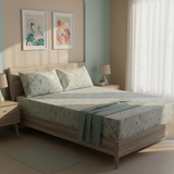 Ivy Bloom Pure Cotton Fitted Bed Sheet + Pillowcase Set