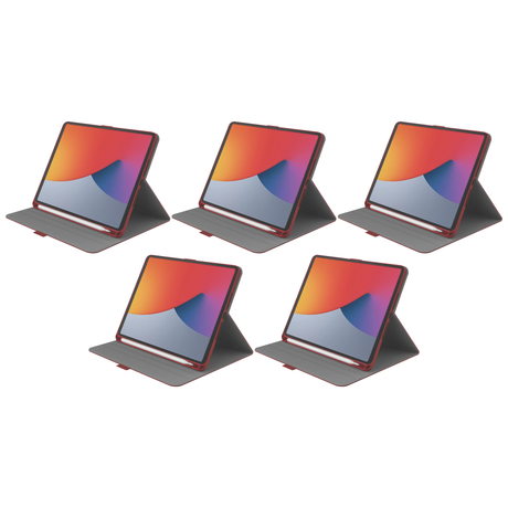 5x Cygnett TekView Folio Case for iPad Mini 6 Bulk Pack - Red (Pencil Holder, 360° Protection)