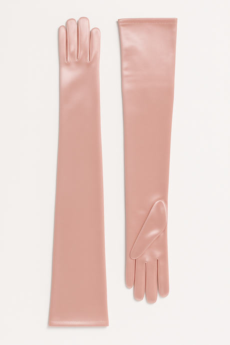 Dents Womens Long Above-Elbow Satin Gloves in Pink