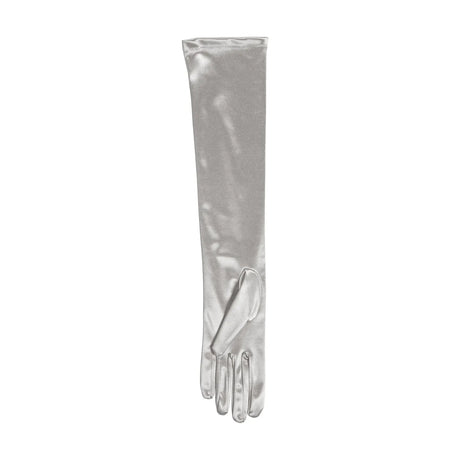 Dents Womens Long Above Elbow Satin Gloves  - Silver Grey