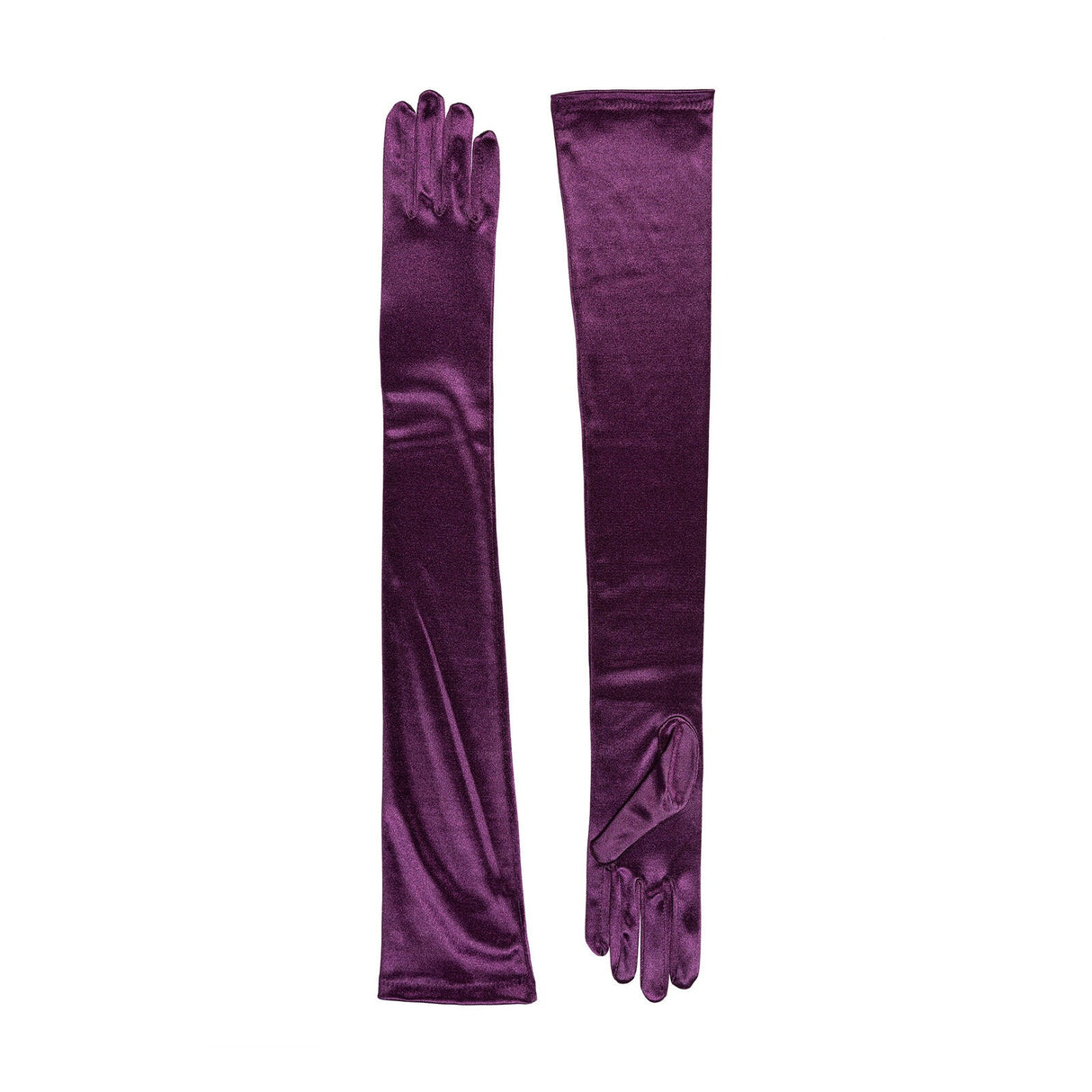 Dents Womens Long Opera Satin Gloves in Amethyst