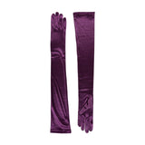 Dents Womens Long Opera Satin Gloves in Amethyst