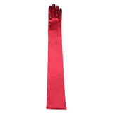Dents Womens Long Opera Satin Gloves in Burgundy