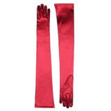 Dents Womens Long Opera Satin Gloves in Burgundy