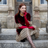 Dents Womens Long Opera Satin Gloves in Burgundy