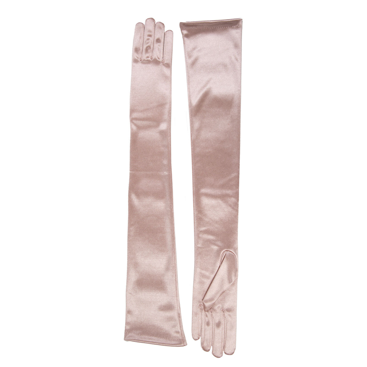 Dents Womens Long Opera Satin Gloves in Rose