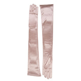 Dents Womens Long Opera Satin Gloves in Rose