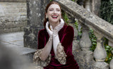Dents Womens Long Opera Satin Gloves in Rose