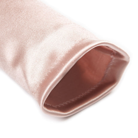Dents Womens Long Opera Satin Gloves in Rose