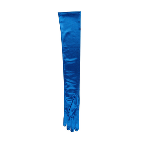Dents Womens Long Opera Satin Gloves in Royal Blue