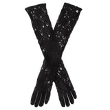 Dents Womens Long Opera Lace Gloves in Black (One Size)