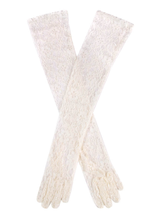 Dents Womens Long Opera Lace Gloves in Ivory