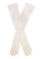 Dents Womens Long Opera Lace Gloves in Ivory