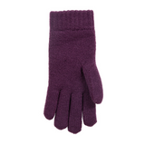Dents Womens Cable Knit Cosy-Lined Gloves in Amethyst
