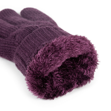 Dents Womens Cable Knit Yarn Lined Gloves - Amethyst (One Size)