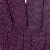 Dents Womens Cable Knit Cosy-Lined Gloves in Amethyst
