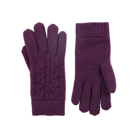 Dents Womens Cable Knit Yarn Lined Gloves - Amethyst (One Size)