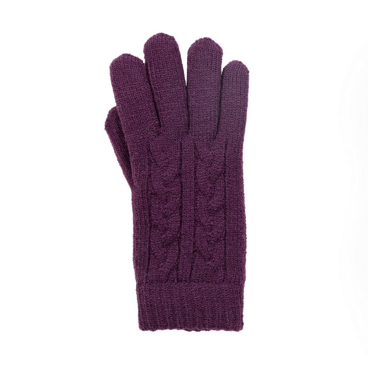 Dents Womens Cable Knit Cosy-Lined Gloves in Amethyst