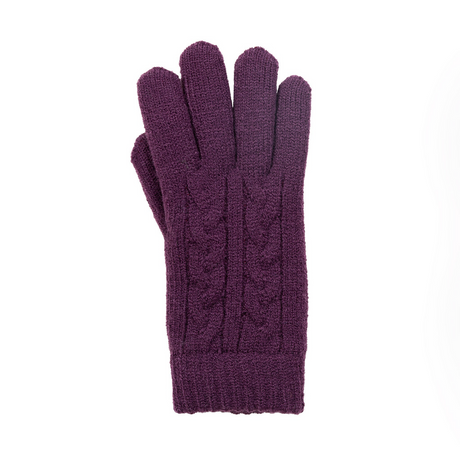 Dents Womens Cable Knit Yarn Lined Gloves - Amethyst (One Size)
