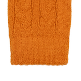 Dents Womens Cable Knit Cosy-Lined Gloves in Pumpkin Orange