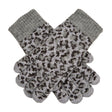 Dents Women’s Jacquard Knitted Gloves with Leopard Print Pattern - Grey