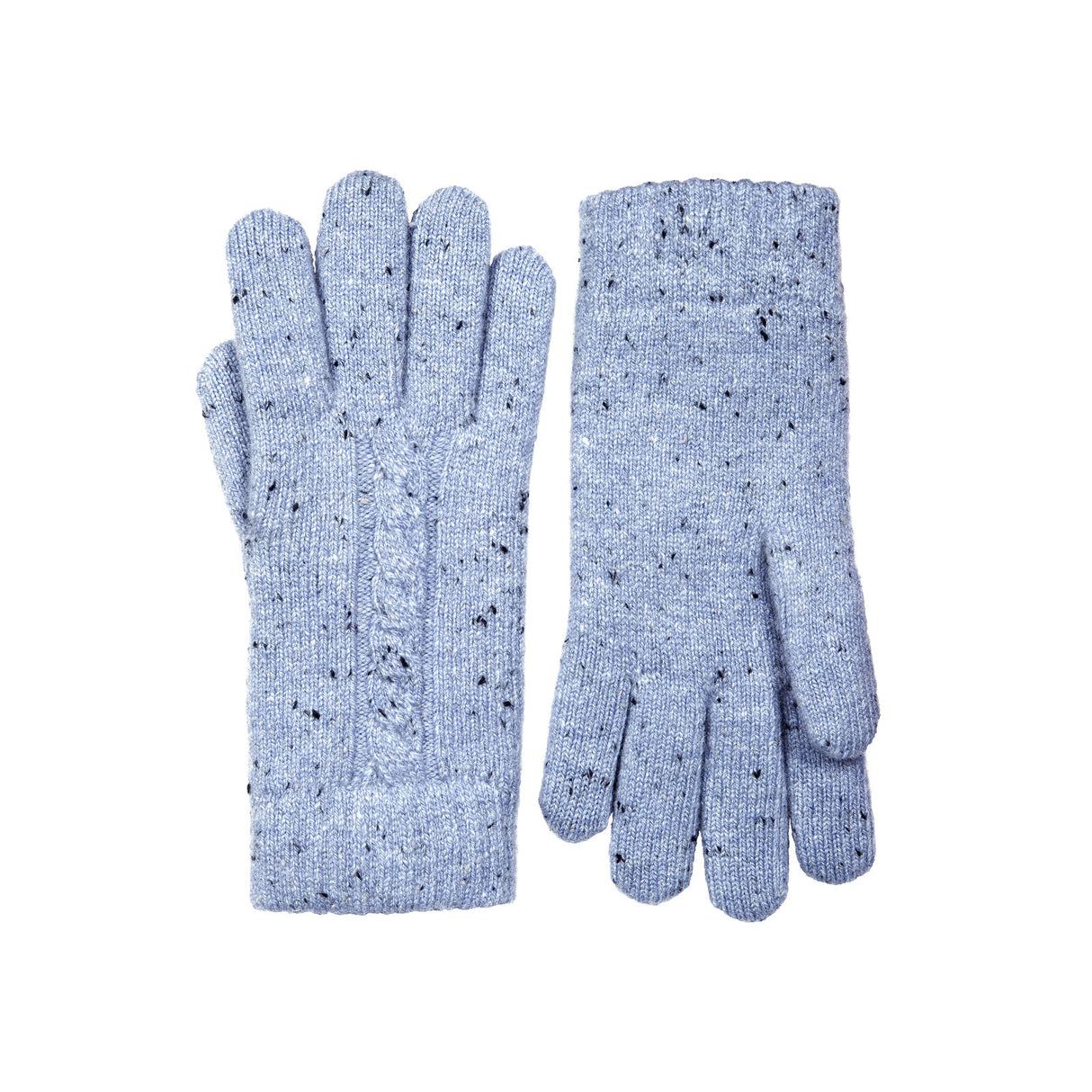 Dents Women’s Cable Knit Gloves with Marl Yarn - Blue