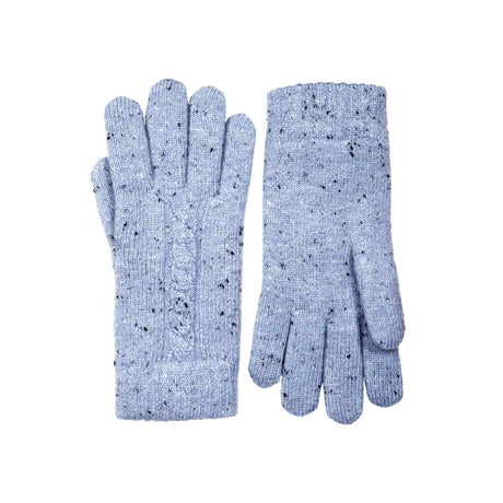 Dents Women’s Cable Knit Gloves with Marl Yarn - Blue